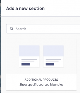 Thinkific Sales Page SiteBuilder Block Additional Products