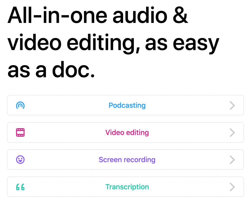 Descript Video Editing - All-in-ne audio & video editing, as easy as a doc